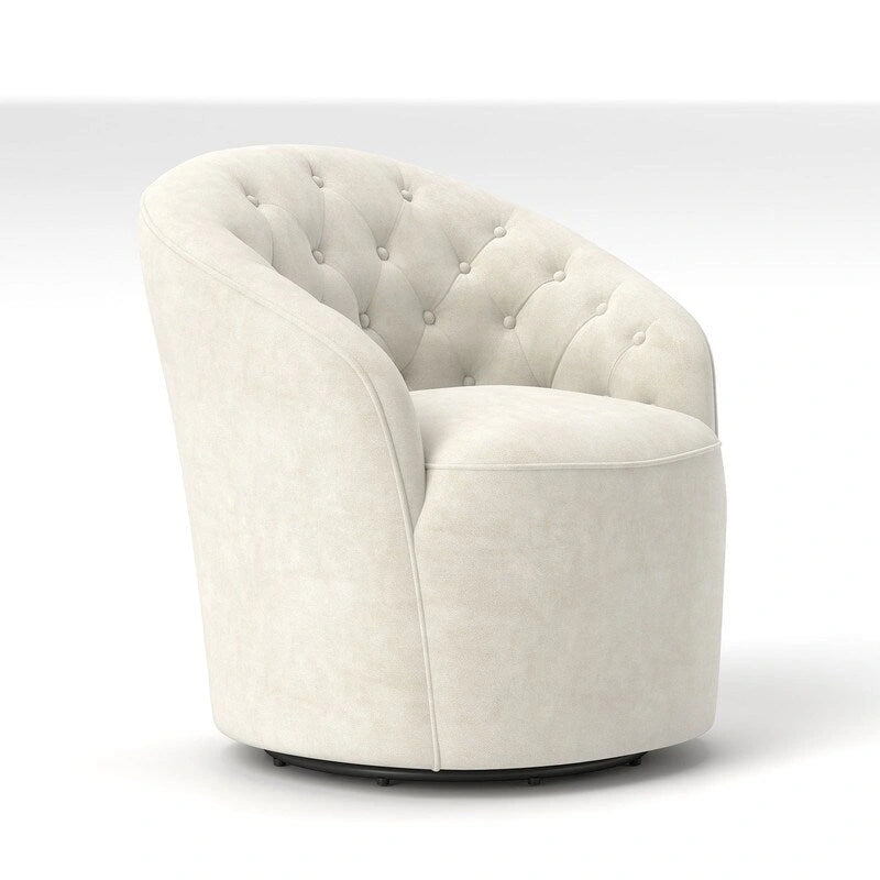 SEYNAR Fauteuil pivotant à 360 degrés en velours moderne avec dossier capitonné - Lot de 2